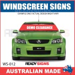 Windscreen Banner - WB012 - DEMO CLEARANCE